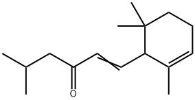 5-メチル-1-(2,6,6-トリメチル-2-シクロヘキセン-1-イル)-1-ヘキセン-3-オン 化学構造式