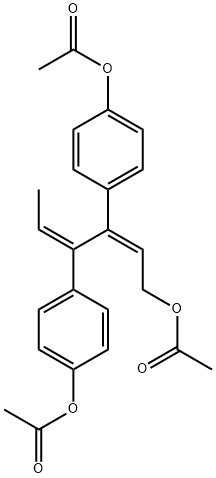 1-O-ACETYL-3,4-BIS-(4-ACETOXYPHENYL)-HEXA-2,4-DIEN-1-OL Struktur