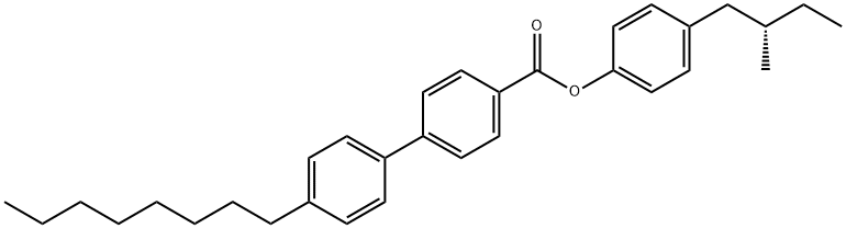 4'-オクチル[1,1'-ビフェニル]-4-カルボン酸4-[(S)-2-メチルブチル]フェニル 化学構造式