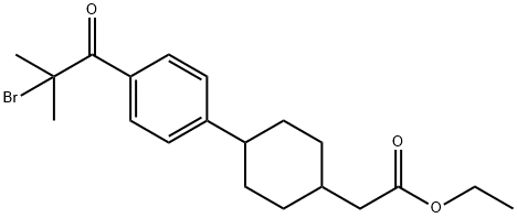 2-(4-(4-(2-溴-2-甲基丙酰基)苯基)环己基)乙酸乙酯,701232-18-0,结构式