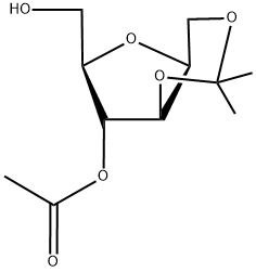 4-O-乙酰基-2,5-酐-1,3-异亚丙基-D-葡萄烯糖, 70128-28-8, 结构式