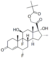 6alpha,9-difluoro-11beta,17,21-trihydroxy-16alpha-methylpregn-4-ene-3,20-dione 21-pivalate Struktur
