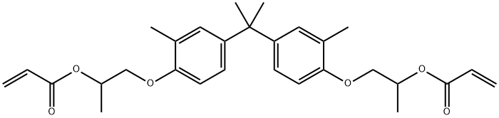 (1-methylethylidene)bis[(2-methyl-4,1-phenylene)oxy(1-methyl-2,1-ethanediyl)] diacrylate  Struktur
