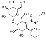 N-(2-クロロエチル)-N'-(4-O-α-D-グルコピラノシル-β-D-グルコピラノシル)-N'-(2-メチルプロピル)-N-ニトロソ尿素 化学構造式