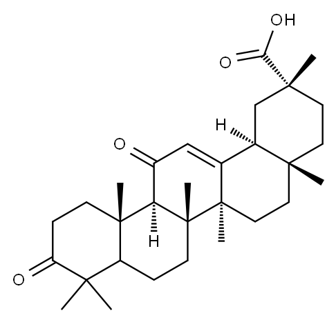 3,11-ジオキソオレアナ-12-エン-30-酸 化学構造式