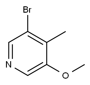 3-ブロモ-5-メトキシ-4-メチルピリジン 化学構造式