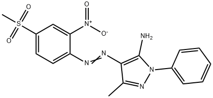 3-methyl-4-[[4-(methylsulphonyl)-2-nitrophenyl]azo]-1-phenyl-1H-pyrazol-5-amine Structure
