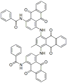 N,N'-[(9,10-ジヒドロ-2-メチル-9,10-ジオキソアントラセン)-1,4-ジイル]ビス[イミノ[(9,10-ジヒドロ-9,10-ジオキソアントラセン)-4,1-ジイル]]ビスベンズアミド 化学構造式