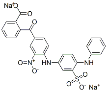 2-[3-ニトロ-4-[4-(フェニルアミノ)-3-(ソジオスルホ)フェニルアミノ]ベンゾイル]安息香酸ナトリウム 化学構造式