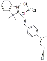 2-[2-[4-[(2-cyanoethyl)methylamino]phenyl]vinyl]-1,3,3-trimethyl-3H-indolium trichlorozincate Struktur