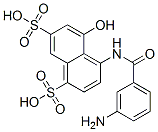 4-(3-アミノベンゾイルアミノ)-5-ヒドロキシ-1,7-ナフタレンジスルホン酸 化学構造式