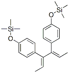Silane, [(1,2-diethylidene-1,2-ethanediyl)bis(4,1-phenyleneoxy)]bistri methyl-, (E,E)- Struktur