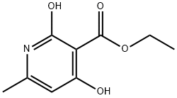 2,4-ジヒドロキシ-6-メチル-3-ピリジンカルボン酸　エチルエステル 化学構造式