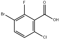 3-ブロモ-6-クロロ-2-フルオロ安息香酸 化学構造式