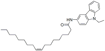 (Z)-N-(9-エチル-9H-カルバゾール-3-イル)-9-オクタデセンアミド 化学構造式