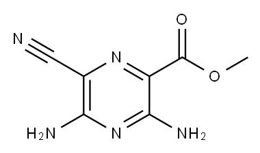 Pyrazinecarboxylic acid, 3,5-diamino-6-cyano-, methyl ester (9CI) Structure