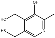 3-ヒドロキシ-5-(メルカプトメチル)-2-メチル-4-ピリジンメタノール 化学構造式
