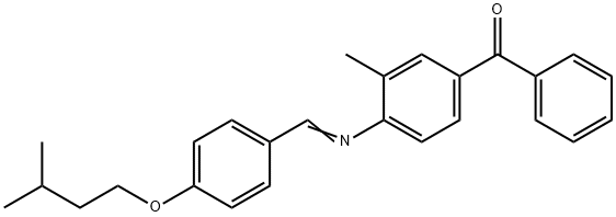4-[(p-イソペンチルオキシベンジリデン)アミノ]-3-メチルベンゾフェノン 化学構造式