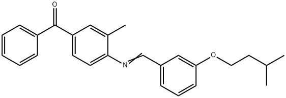 4-[(m-イソペンチルオキシベンジリデン)アミノ]-3-メチルベンゾフェノン 化学構造式