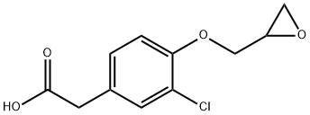 3-クロロ-4-(オキシラニルメトキシ)ベンゼン酢酸 化学構造式