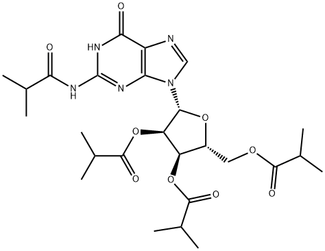 2-IsobutyraMido Guanosine 2',3',5'-Tris(isobutanoate) Struktur