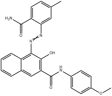 4-[[2-(アミノカルボニル)-5-メチルフェニル]アゾ]-3-ヒドロキシ-N-(4-メトキシフェニル)-2-ナフタレンカルボアミド 化学構造式