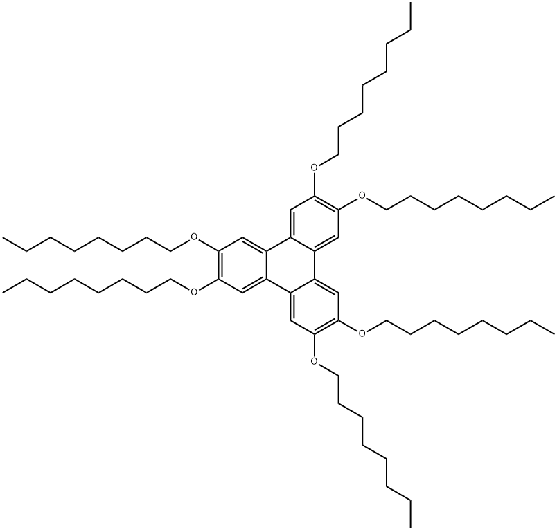 2,3,6,7,10,11-ヘキサキス[(n-オクチル)オキシ]トリフェニレン 化学構造式