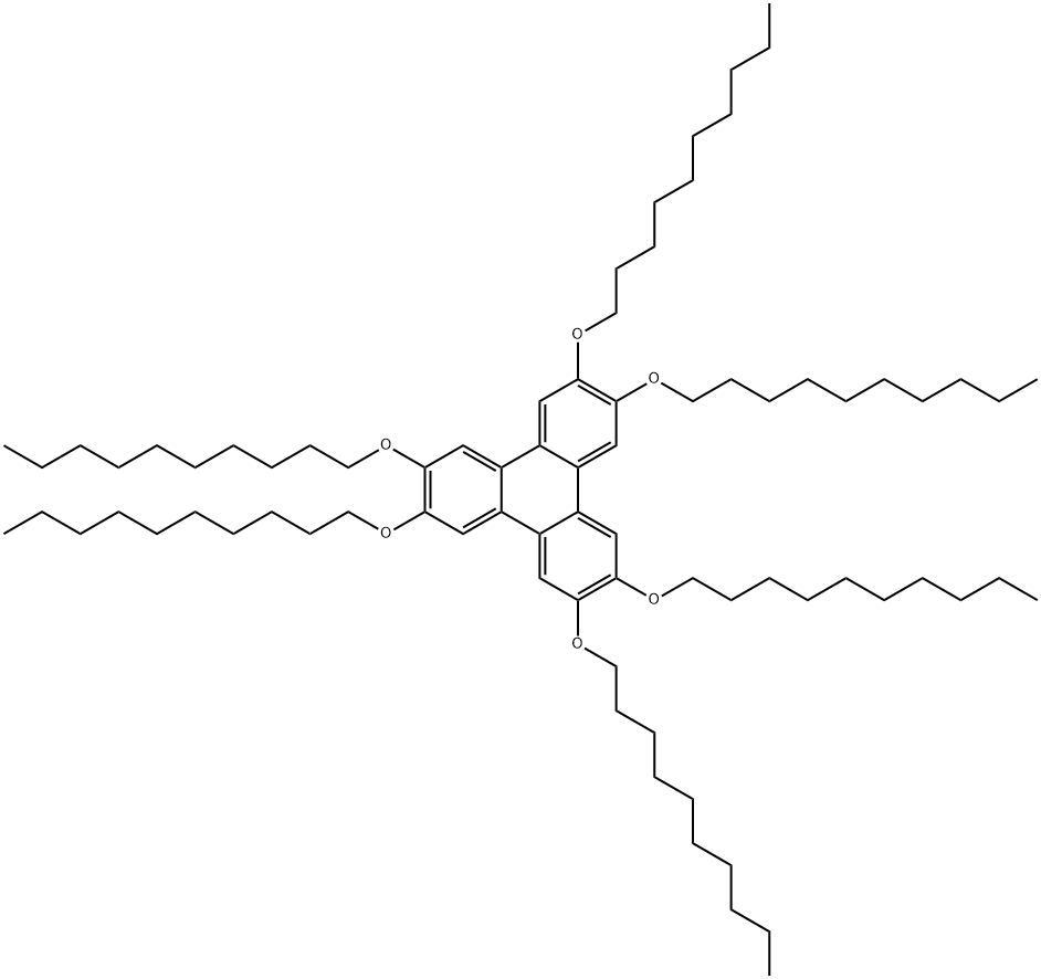 2,3,6,7,10,11-ヘキサキス(デシルオキシ)トリフェニレン 化学構造式
