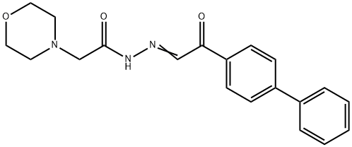 4-Morpholineacetic acid, (p-phenylphenacylidene)hydrazide Structure