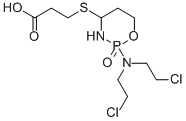 2-[ビス(2-クロロエチル)アミノ]-4-[(2-カルボキシエチル)チオ]テトラヒドロ-2H-1,3,2-オキサザホスホリン2-オキシド 化学構造式
