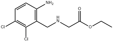 Ethyl N-(2,3-dichloro-6-aminobenzyl)glcycine Struktur