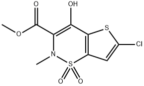 6-氯-4-羟基-2-甲基-2H-噻吩[2,3-e]-1,2-噻嗪-3-甲酸甲酯-1,1-二氧化物, 70415-50-8, 结构式