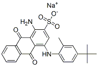 1-アミノ-4-[4-(1,1-ジメチルエチル)-2-メチルフェニルアミノ]-9,10-ジヒドロ-9,10-ジオキソ-2-アントラセンスルホン酸ナトリウム 化学構造式