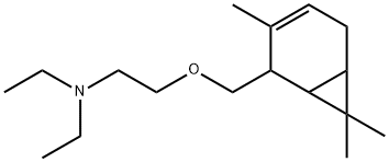 N,N-ジエチル-2-[3,7,7-トリメチルビシクロ[4.1.0]ヘプタ-3-エン-2-イルメトキシ]エタンアミン 化学構造式