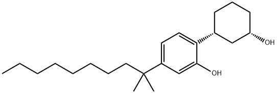CIS-5-(1,1-ジメチルノニル)-2-(3-ヒドロキシシクロヘキシル)フェノール 化学構造式