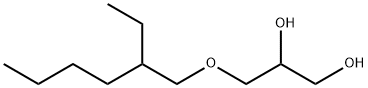 3-(2-エチルヘキシルオキシ)-1,2-プロパンジオール 化学構造式