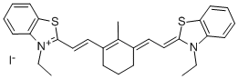 3-ETHYL-2-[(E)-2-(3-((E)-2-[3-ETHYL-1,3-BENZOTHIAZOL-2(3H)-YLIDENE]ETHYLIDENE)-2-METHYL-1-CYCLOHEXEN-1-YL)ETHENYL]-1,3-BENZOTHIAZOL-3-IUM IODIDE Struktur