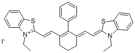 3-ETHYL-2-[(E)-2-(3-((E)-2-[3-ETHYL-1,3-BENZOTHIAZOL-2(3H)-YLIDENE]ETHYLIDENE)-2-PHENYL-1-CYCLOHEXEN-1-YL)ETHENYL]-1,3-BENZOTHIAZOL-3-IUM IODIDE Struktur