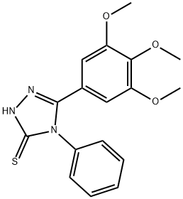 4-苯基-5-(3,4,5-三甲氧基苯基)-4H-1,2,4-三唑-3-硫醇, 70452-47-0, 结构式