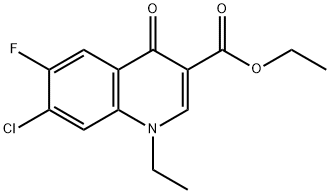 1-エチル-4-オキソ-6-フルオロ-7-クロロ-1,4-ジヒドロキノリン-3-カルボン酸エチル 化学構造式