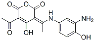 5-acetyl-3-[1-[(3-amino-4-hydroxyphenyl)amino]ethylidene]-4-hydroxy-2H-pyran-2,6(3H)-dione Struktur