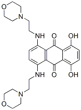 1,4-Dihydroxy-5,8-bis((2-(4-morpholinyl)ethyl)amino)-9,10-anthracenedi one Struktur