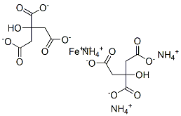 くえん酸鉄(III)アンモニウム.緑色 化学構造式