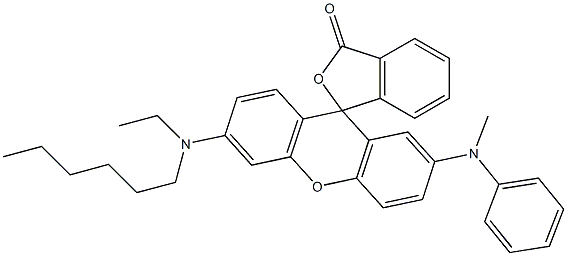 2'-(N-Methylanilino)-6'-(hexylethylamino)spiro[isobenzofuran-1(3H),9'-[9H]xanthen]-3-one 结构式