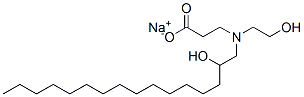 N-(2-ヒドロキシエチル)-N-(2-ヒドロキシヘキサデシル)-β-アラニンナトリウム 化学構造式