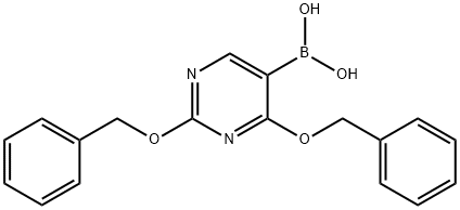 2,4-ビス(ベンジルオキシ)ピリミジン-5-ボロン酸 化学構造式
