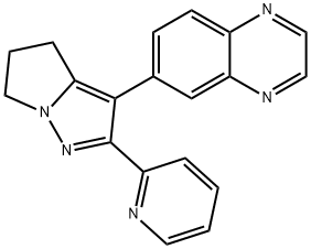 6-(2-(吡啶-2-基)-5,6-二氢-4H-吡咯烷酮并[1,2-B]吡唑-3-基)喹喔啉, 705262-76-6, 结构式