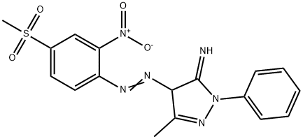 2,4-ジヒドロ-5-メチル-4-(4-メチルスルホニル-2-ニトロフェニルアゾ)-2-フェニル-3H-ピラゾール-3-イミン 化学構造式