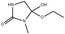 2-Imidazolidinone, 5-ethoxy-5-hydroxy-1-methyl- (9CI) Struktur