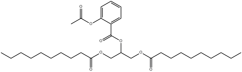 (2-(1,3-didecanoyloxy)-propyl)2-acetyloxybenzoate 结构式